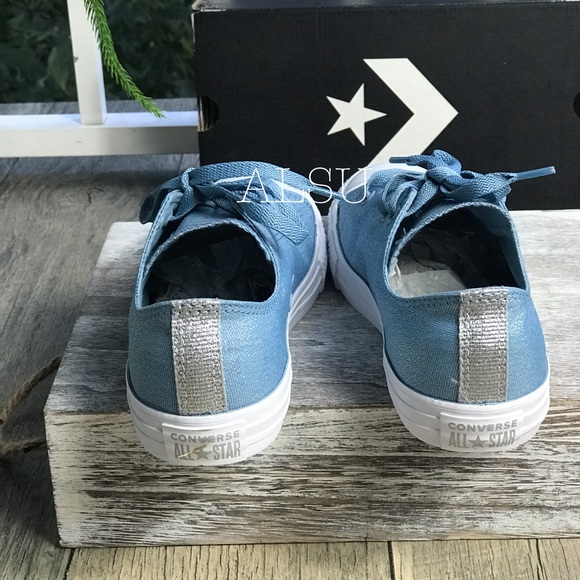 Converse Ctas OX Washed Denim Blue Silver W AUTHEN - Picture 5 of 8